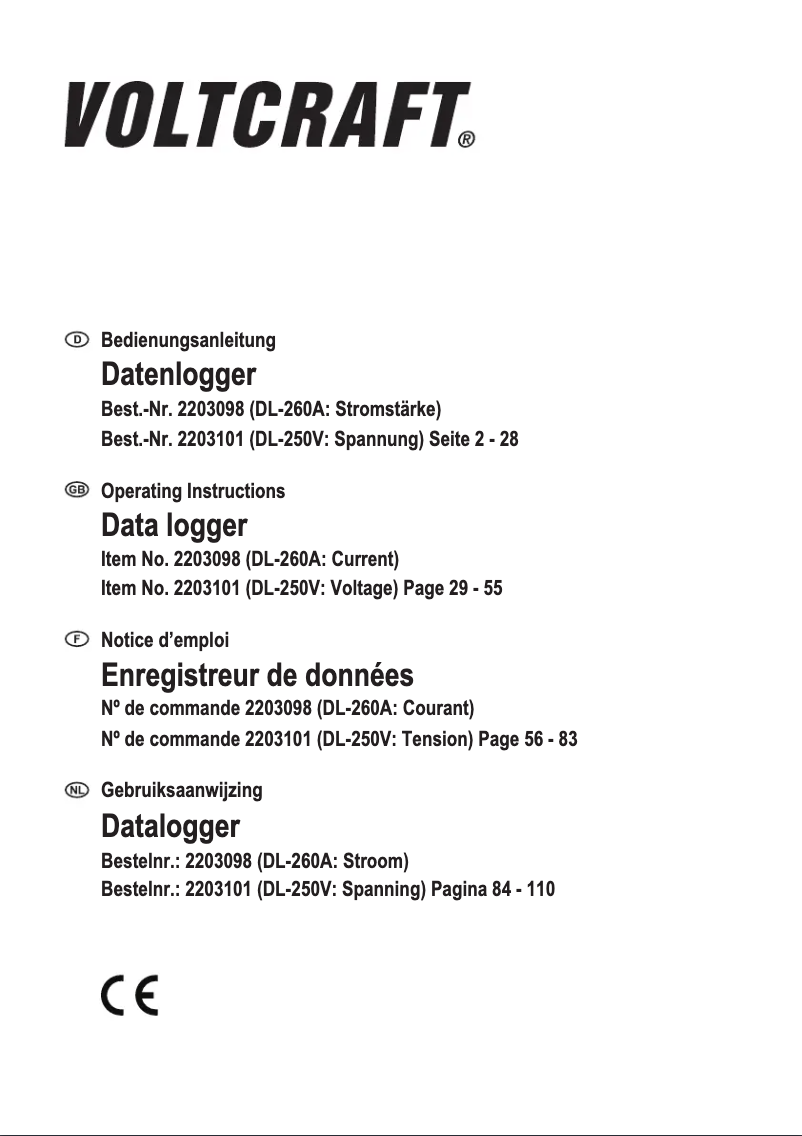 Image de la première page du manuel de l'appareil DL-260A