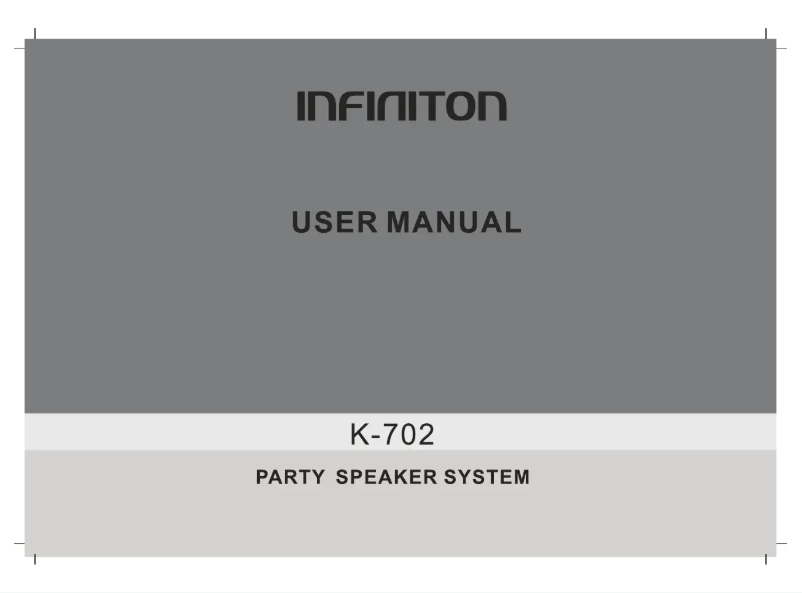 Page n°1 - Manuel utilisateur Infiniton K-702