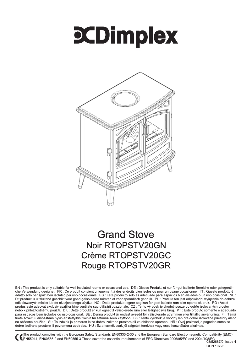 Page 1 de la notice Manuel utilisateur Dimplex RTOPSTV20GN