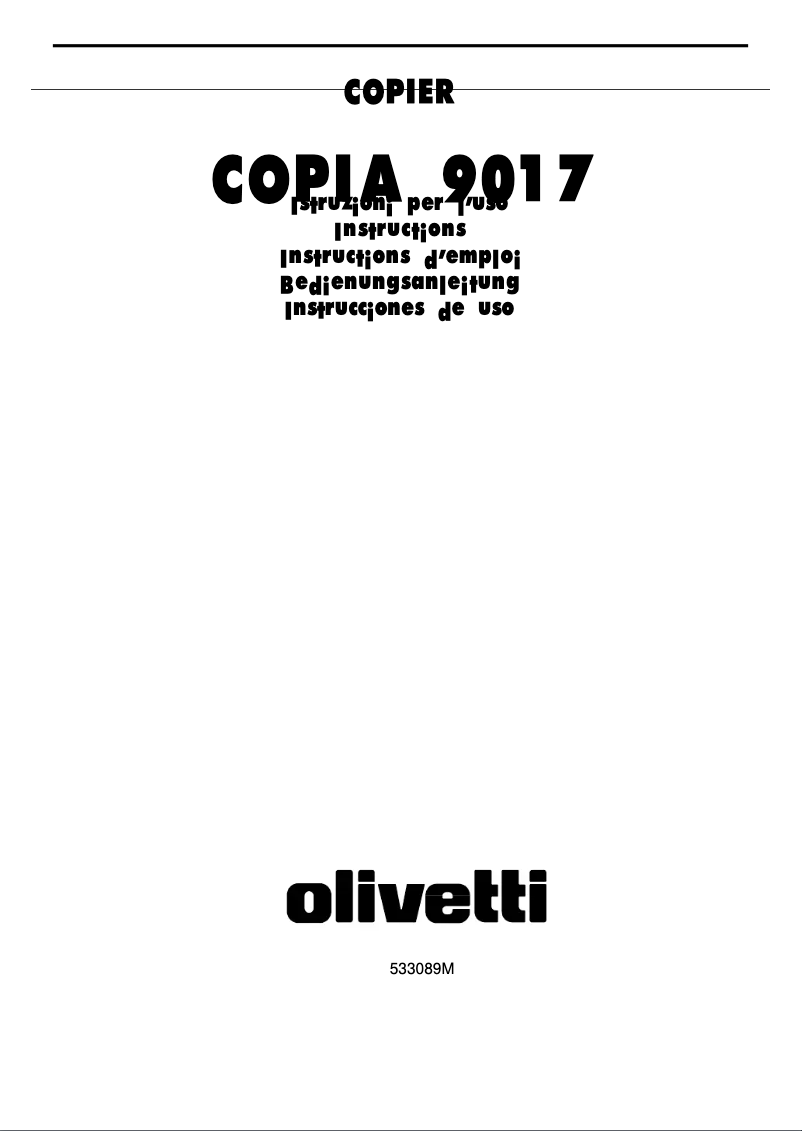 Image de la première page du manuel de l'appareil copia 9017