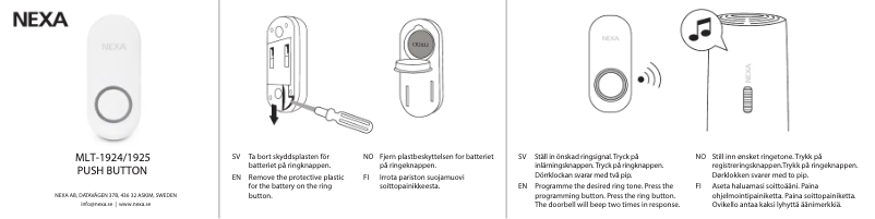 Page 1 de la notice Manuel utilisateur Nexa MLT-1925