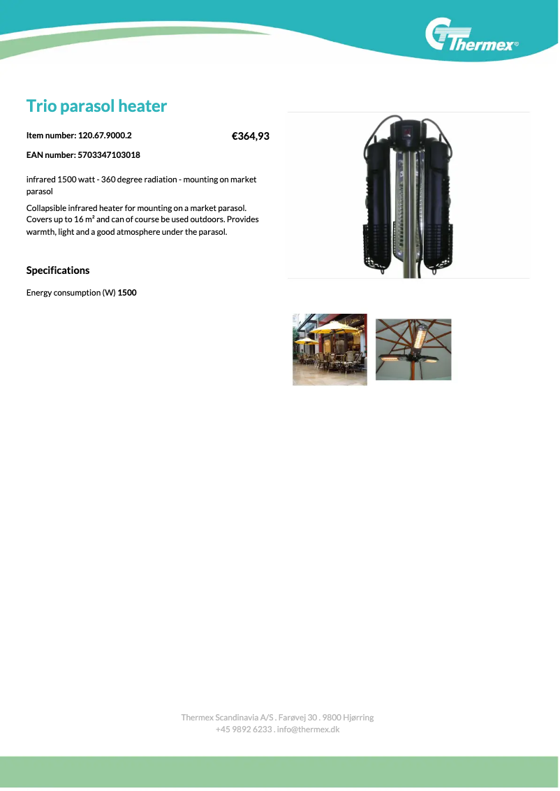 Page 1 de la notice Manuel utilisateur Thermex Trio