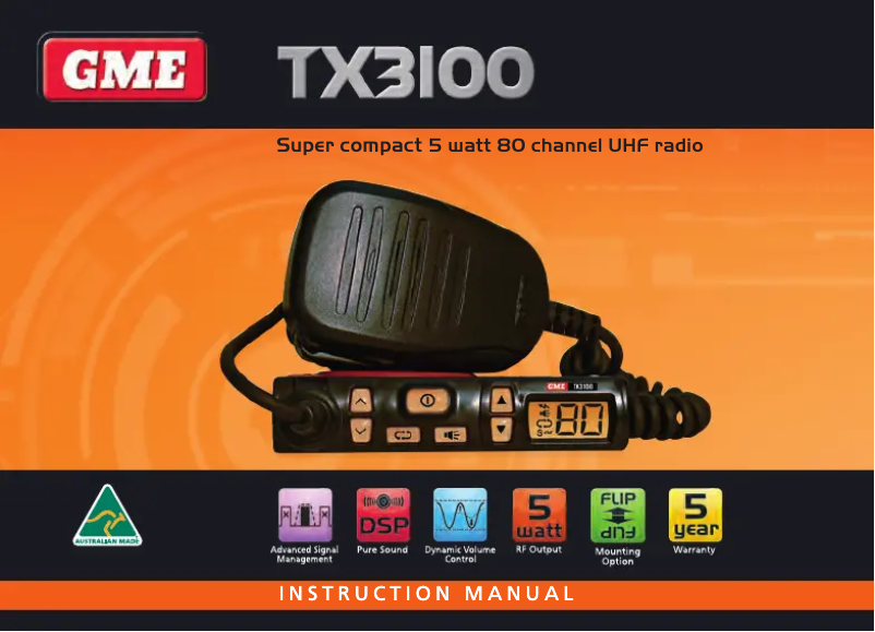 Page 1 de la notice Manuel utilisateur GME TX3100