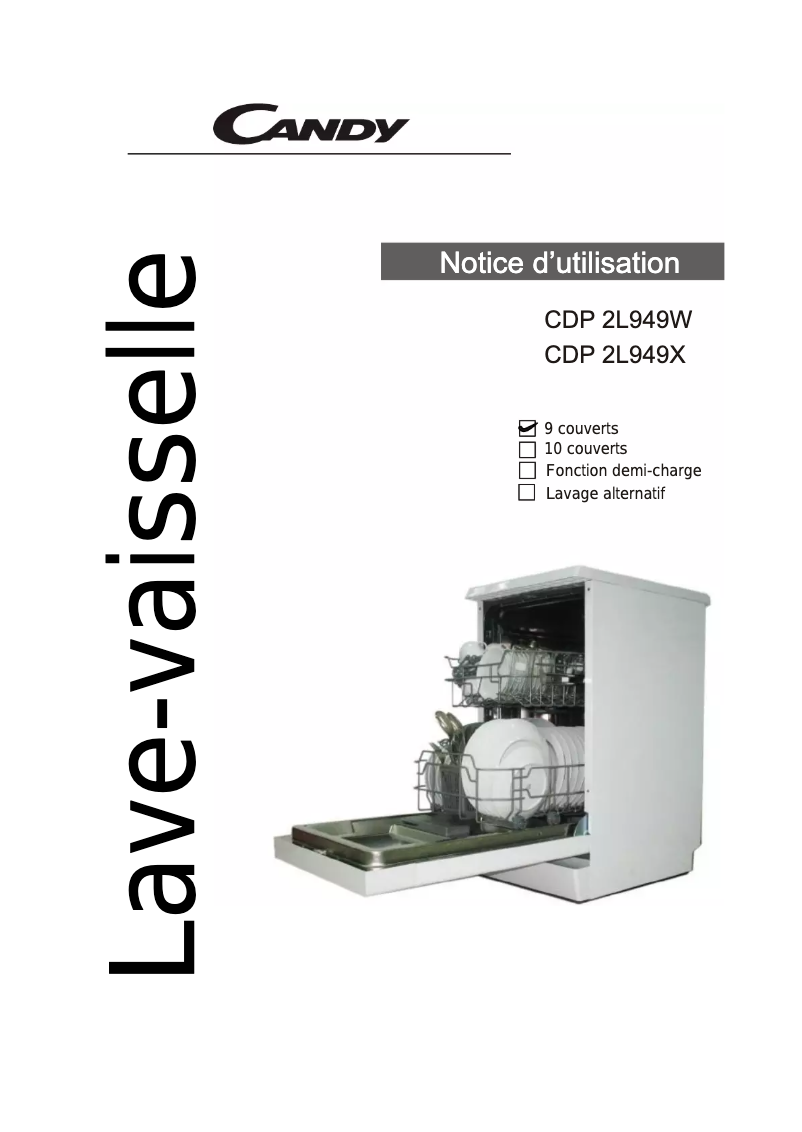 Page n°1 - Manuel utilisateur Candy CDP 2L949W