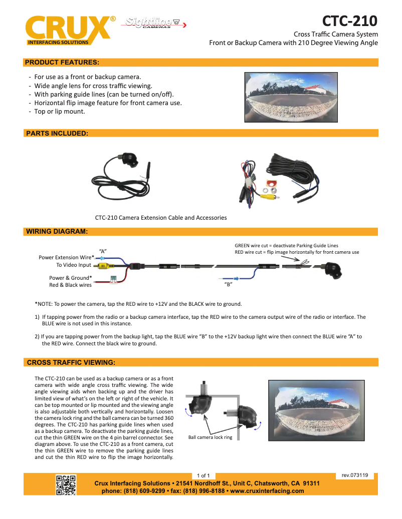 Page 1 de la notice Manuel utilisateur CRUX CTC-210