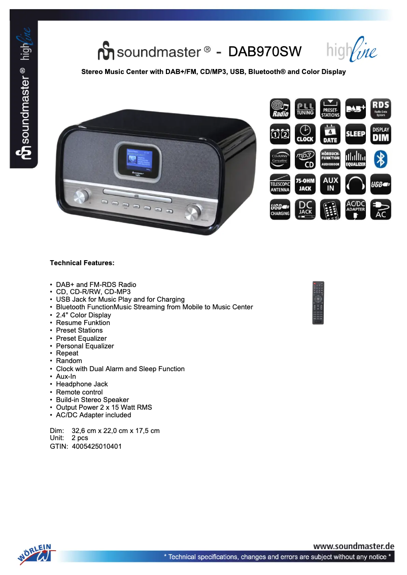 Image de la première page du manuel de l'appareil DAB970