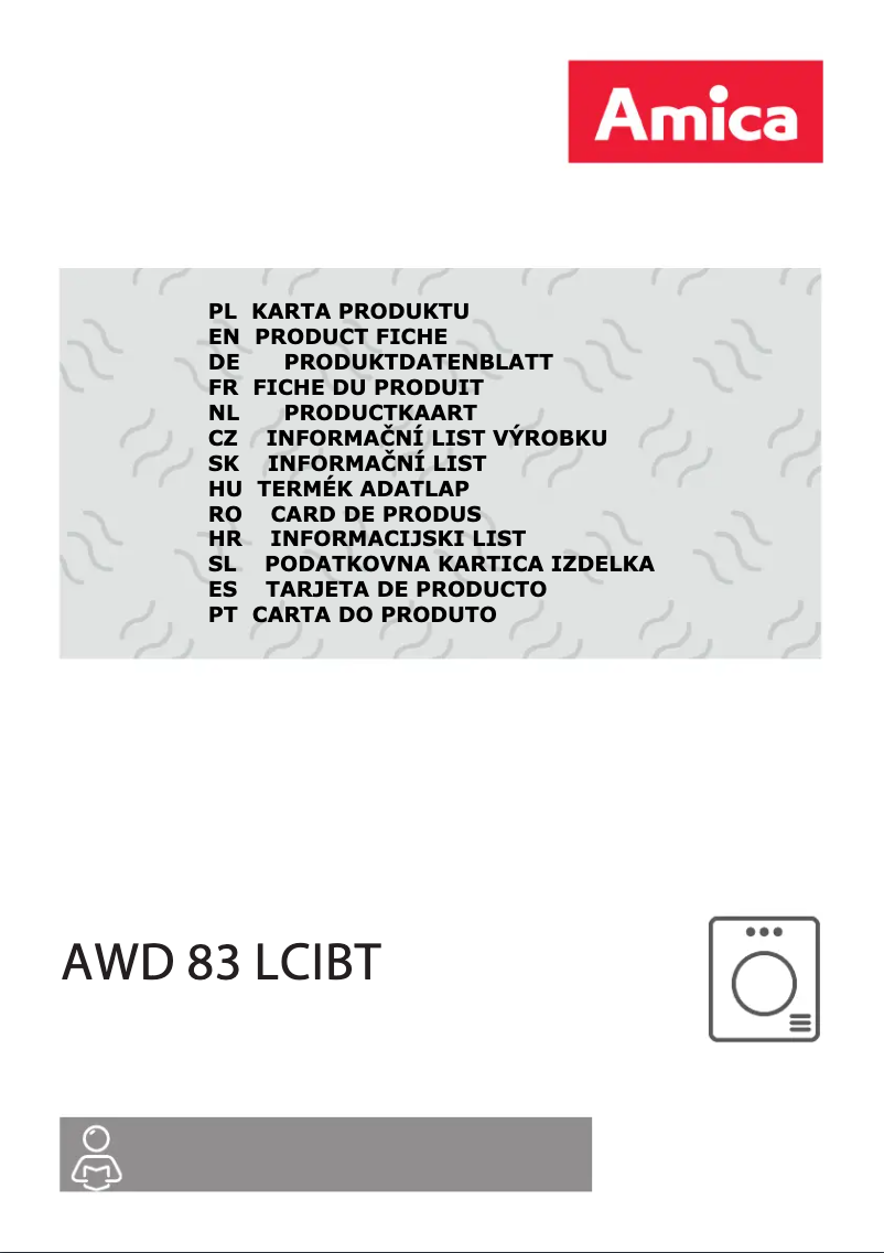 Page 1 de la notice Manuel utilisateur Amica AWD83LCIBT