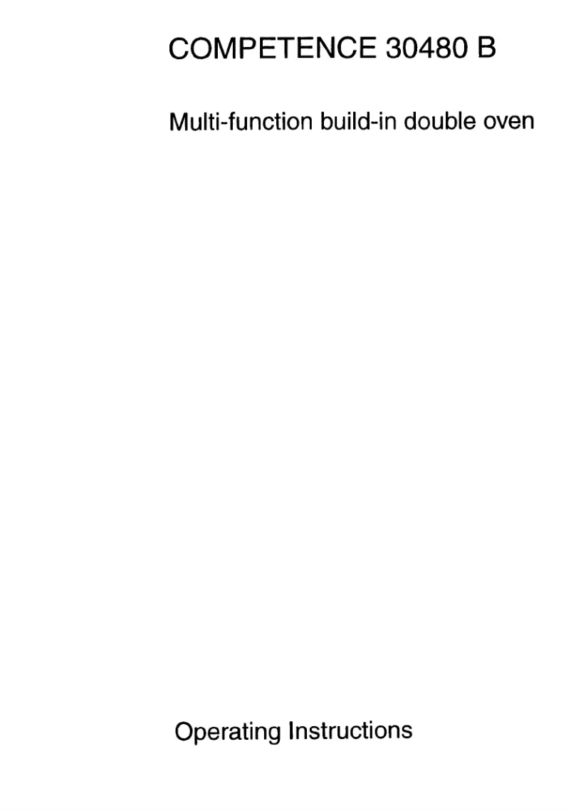 Page 1 de la notice Manuel utilisateur AEG Competence 30480 B D