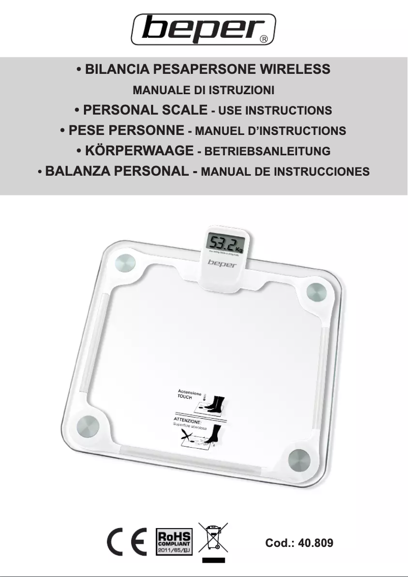 Page n°1 - Manuel utilisateur Beper 40.809