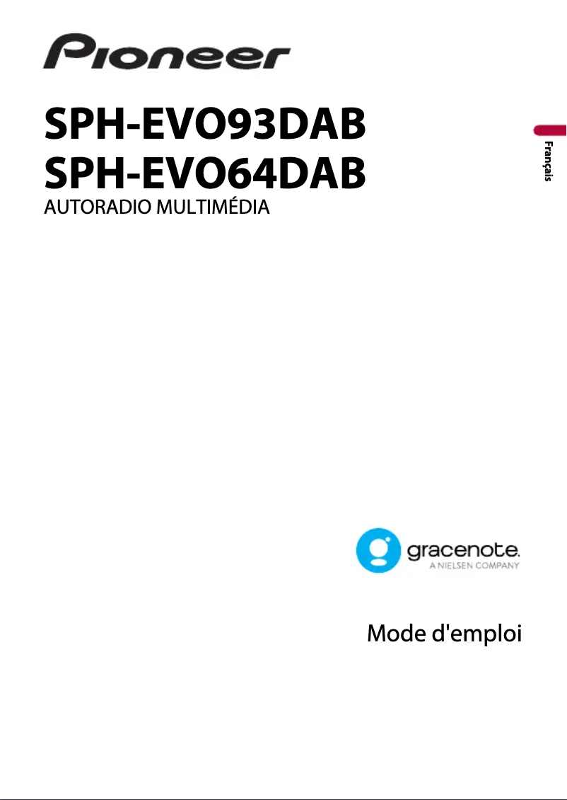 Page 1 de la notice Manuel utilisateur Pioneer SPH-EVO93DAB