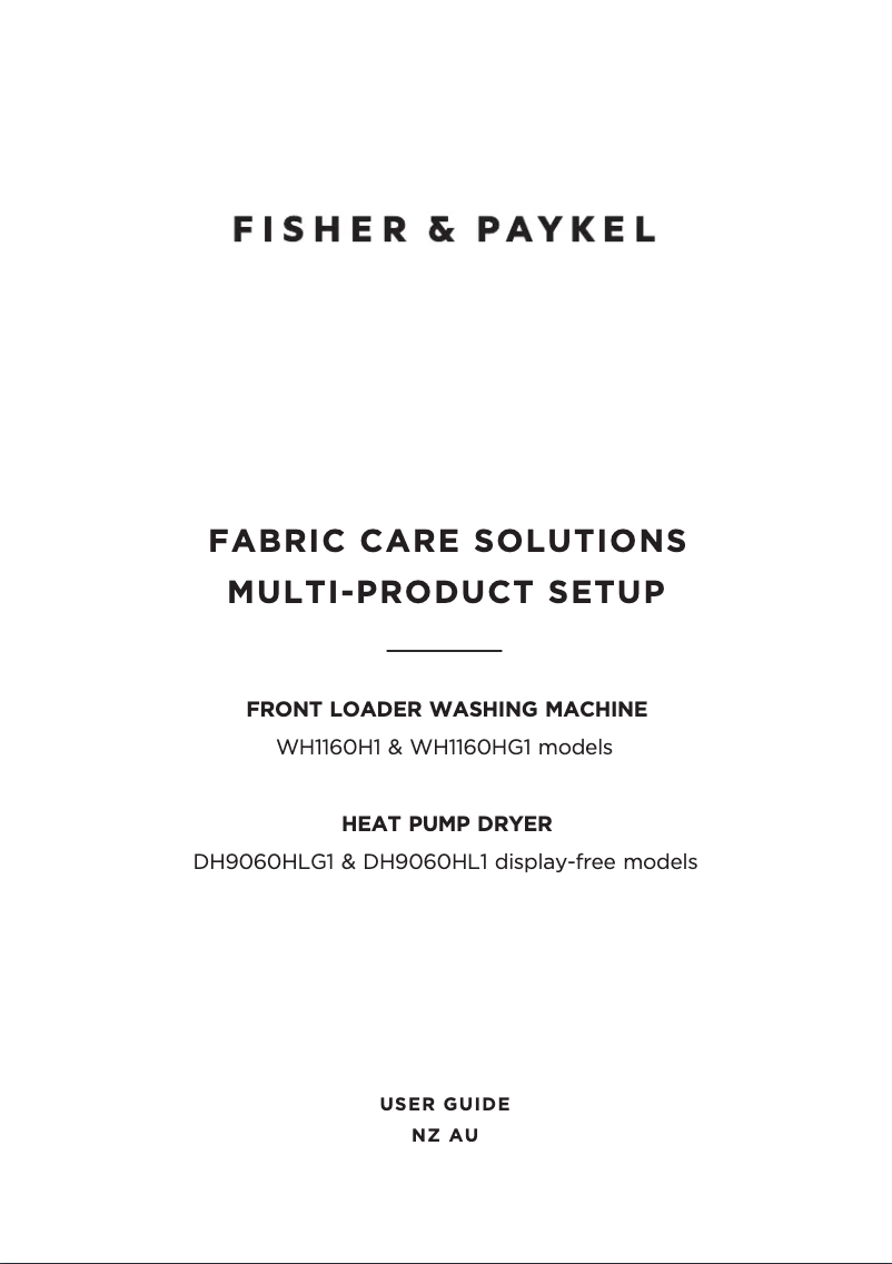 Page 1 de la notice Manuel utilisateur Fisher & Paykel DH9060HL1
