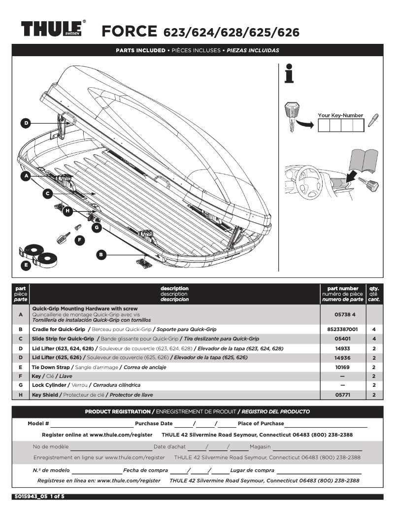 Page n°1 - Manuel utilisateur Thule Force XXL