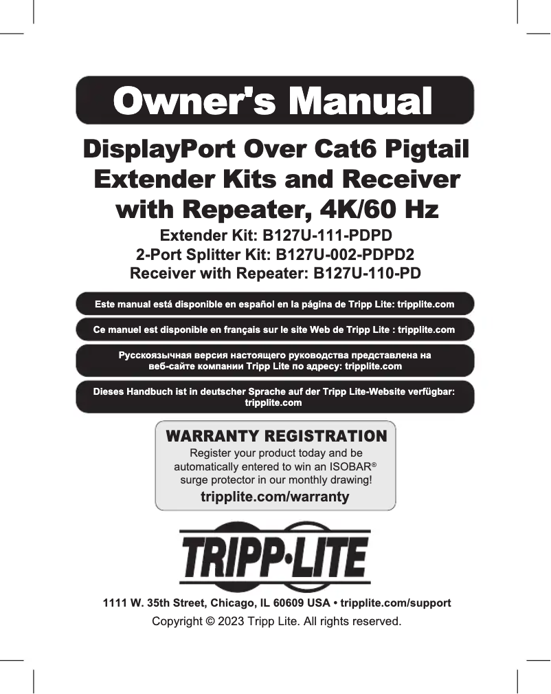 Page 1 de la notice Manuel utilisateur Tripp Lite B127U-111-PDPD