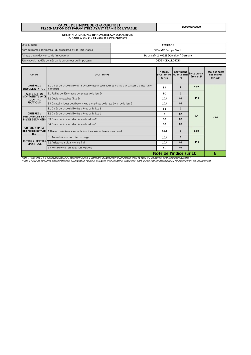 Page n°1 - Manuel utilisateur ECOVACS DEEBOT X1e Omni