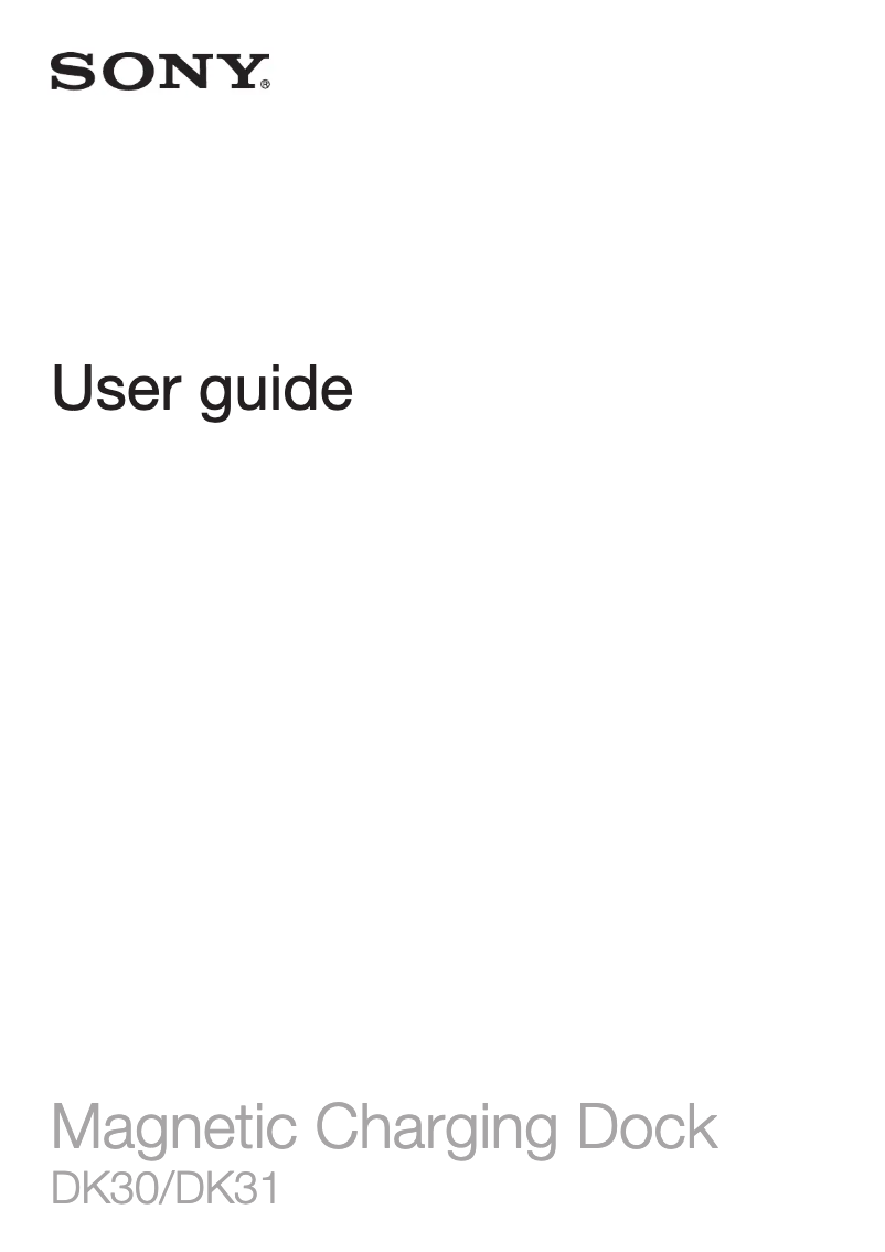 Page 1 de la notice Manuel utilisateur Sony DK31