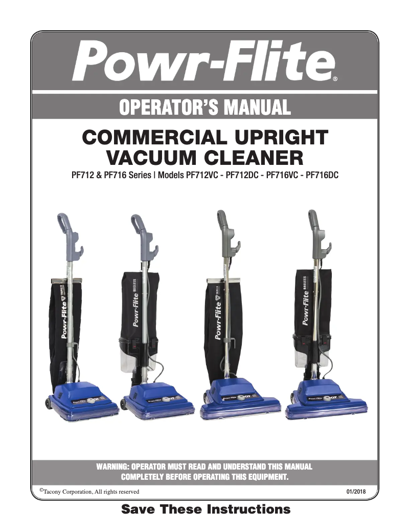 Image de la première page du manuel de l'appareil PF712DC