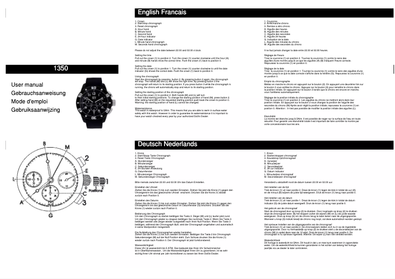Page n°1 - Manuel utilisateur Davis 1350