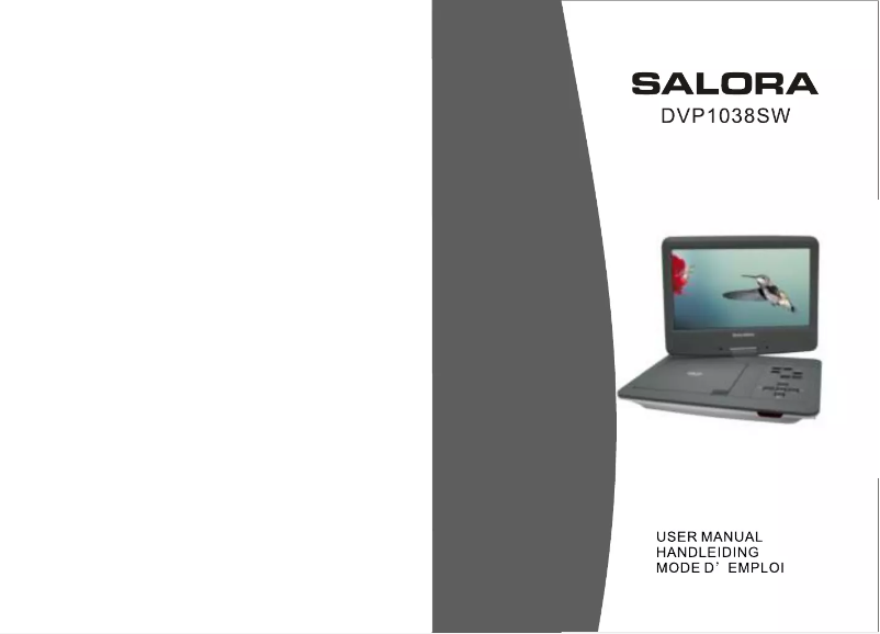 Page 1 de la notice Manuel utilisateur Salora DVP-1038SW