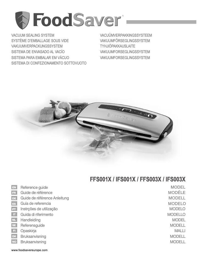 Imagen de la primera página del manual del dispositivo FFS003X