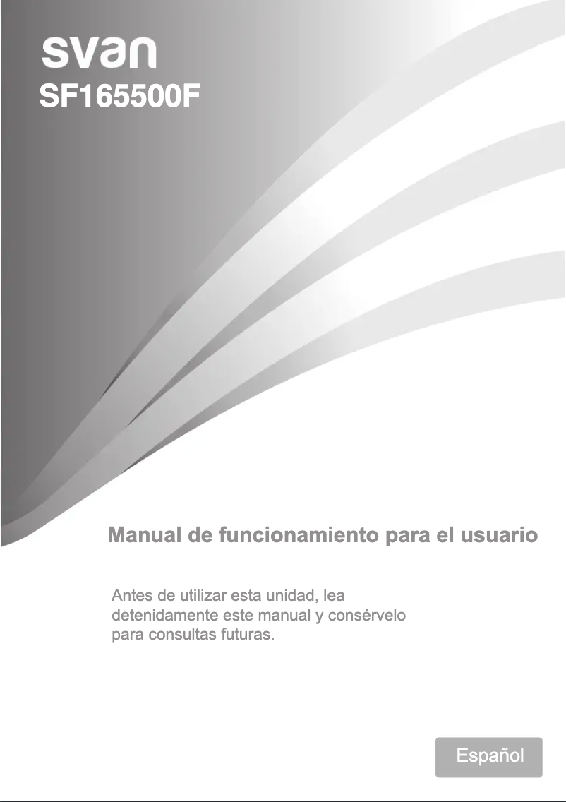 Image de la première page du manuel de l'appareil SF165500F