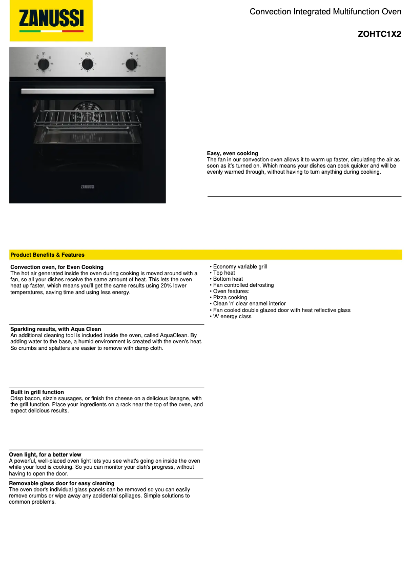 Image de la première page du manuel de l'appareil ZOHTC1X2