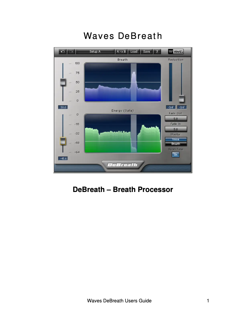 Page 1 de la notice Manuel utilisateur Waves DeBreath