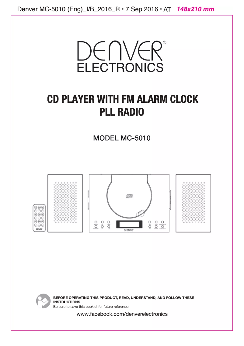 Page 1 de la notice Manuel utilisateur Denver MC-5010 MK2