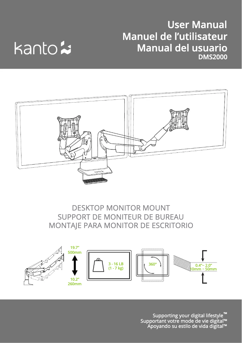 Page 1 de la notice Manuel utilisateur Kanto DMS2000