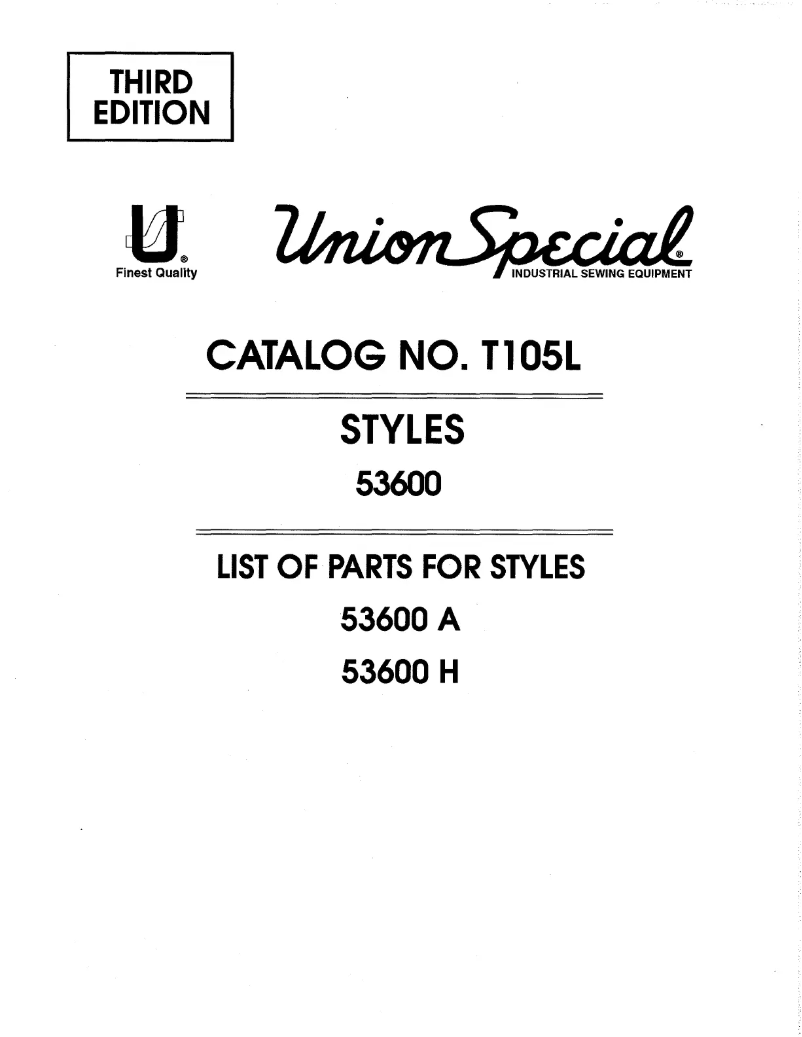 Page 1 de la notice Manuel utilisateur Union Special 53600A