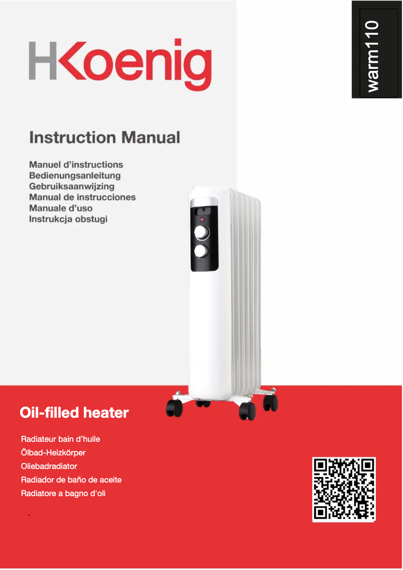 Página 1 del manual Manual de usuario H.Koenig warm110