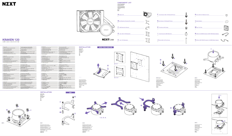 Page 1 de la notice Manuel utilisateur NZXT Kraken 120