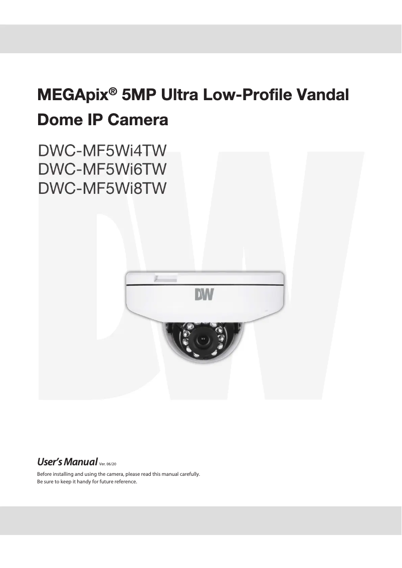 Page n°1 - Manuel utilisateur Digital Watchdog MegaPix DWC-MF5WI8TW