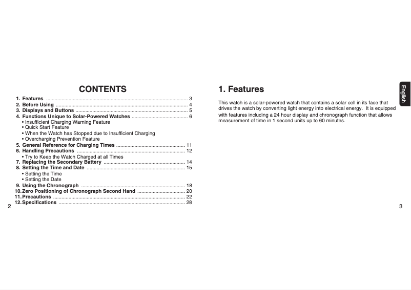 Imagen de la primera página del manual del dispositivo Eco-Drive AT244701E