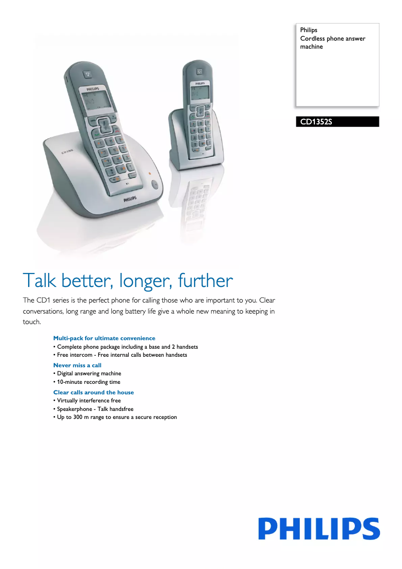 Imagen de la primera página del manual del dispositivo CD1352S