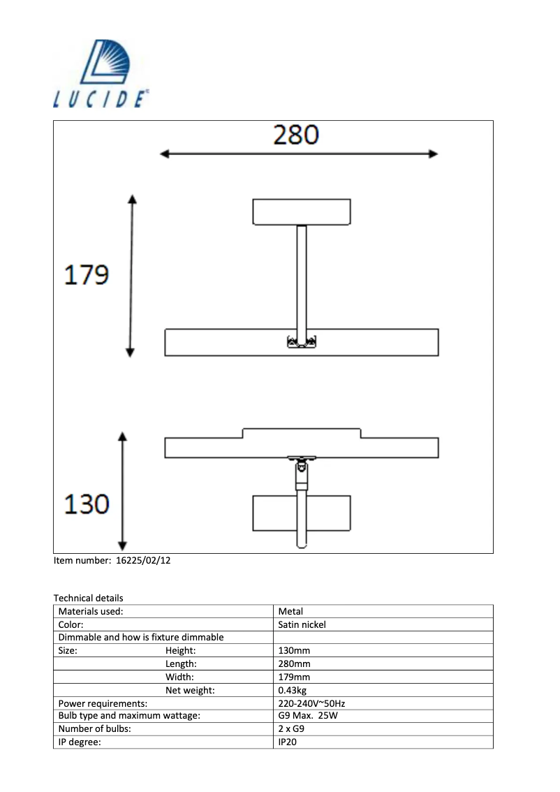Page n°1 - Manuel utilisateur Lucide Ferrady