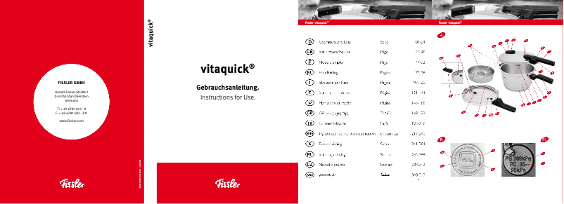 Page 1 de la notice Manuel utilisateur Fissler Vitaquick