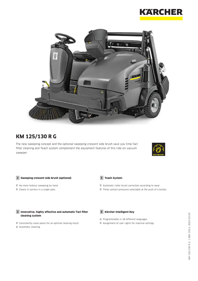 Image de la première page du manuel de l'appareil KM 125/130 R G