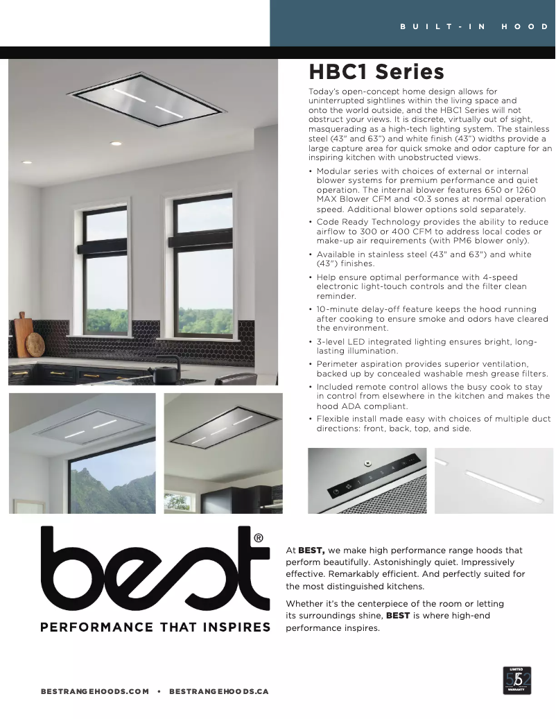 Page n°1 - Fiche technique Best HBC143EWH