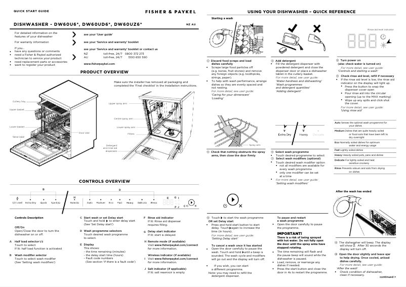 Image de la première page du manuel de l'appareil DW60U6I1