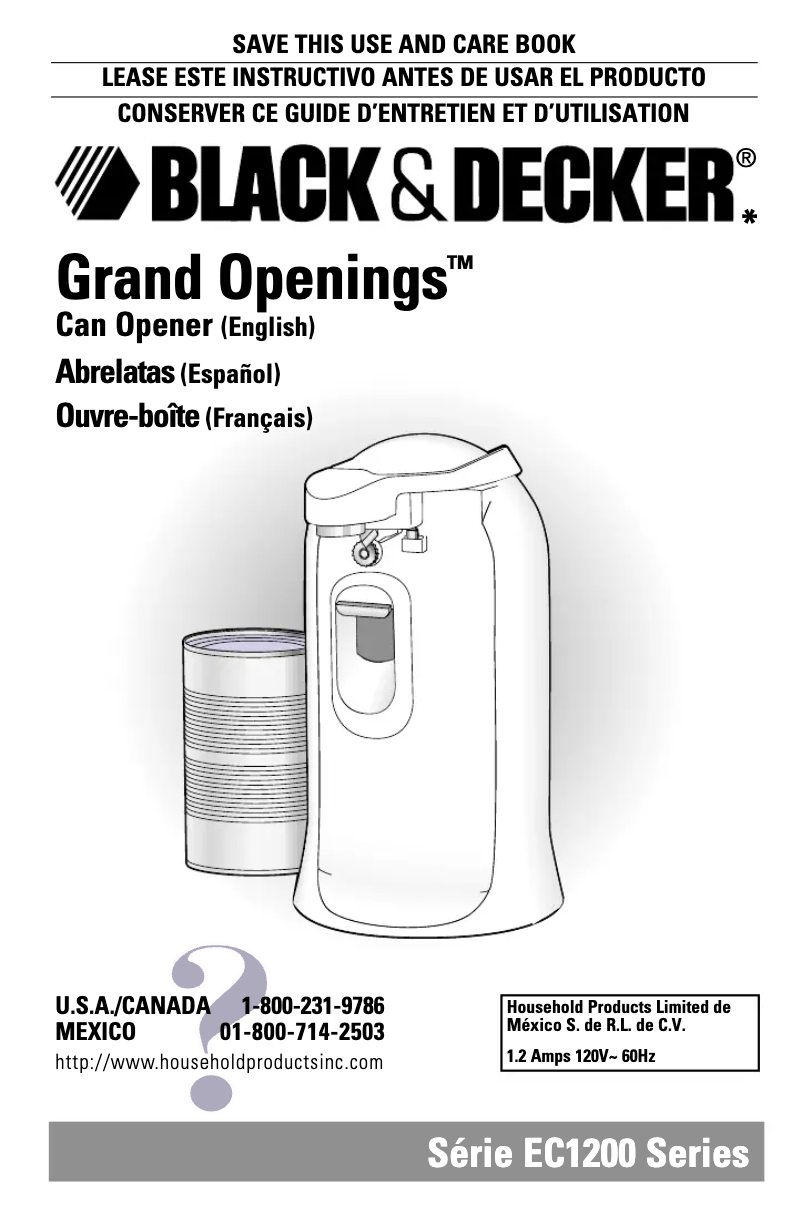 Página 1 del manual Manual de usuario Black & Decker EC1200