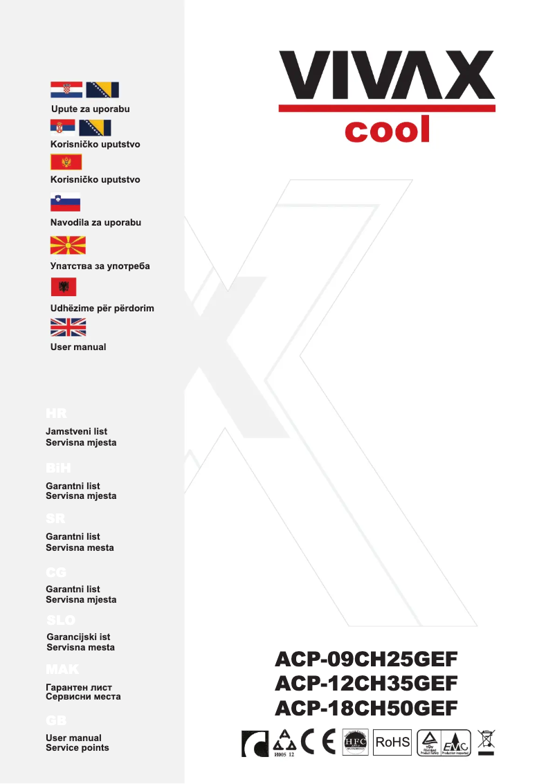 Page n°1 - Manuel utilisateur Vivax ACP-09CH25GEF