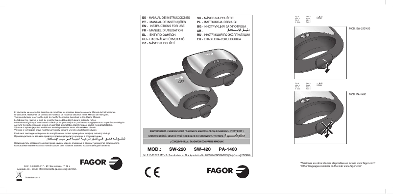 Page n°1 - Manuel utilisateur Fagor SW-420