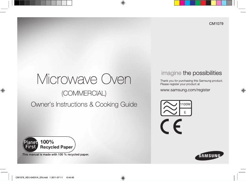 Page 1 de la notice Manuel utilisateur Samsung CM1079A