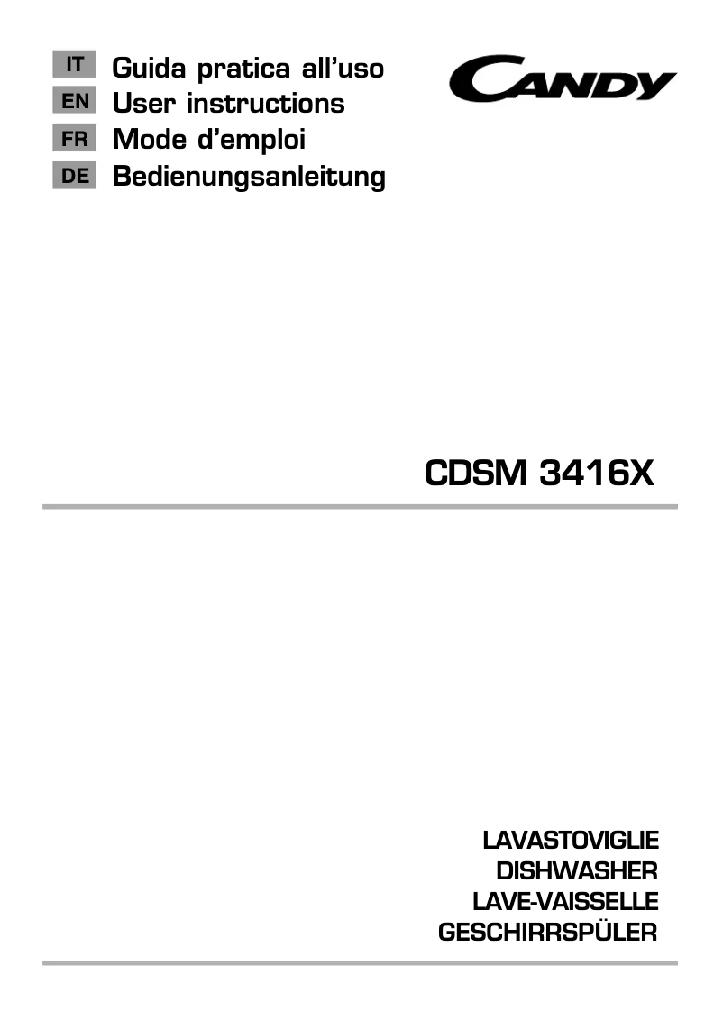 Image de la première page du manuel de l'appareil CDSM 3416X