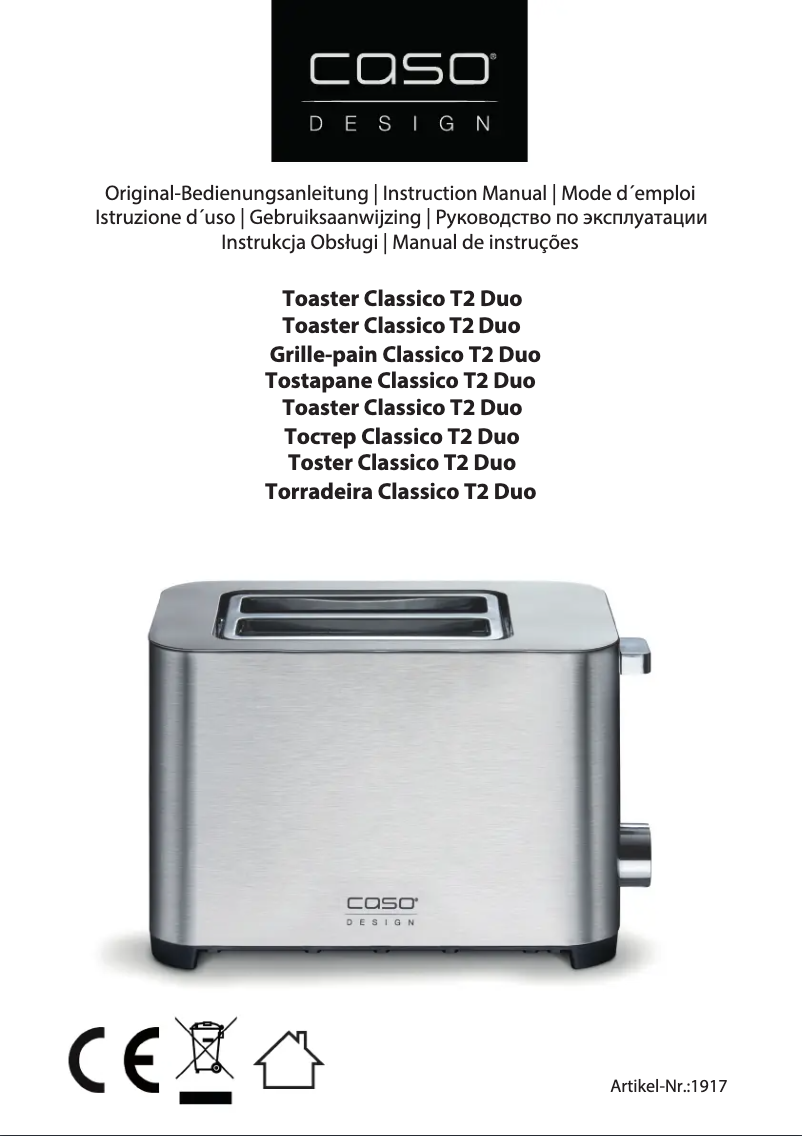 Página 1 del manual Manual de usuario Caso Classico T2 Duo