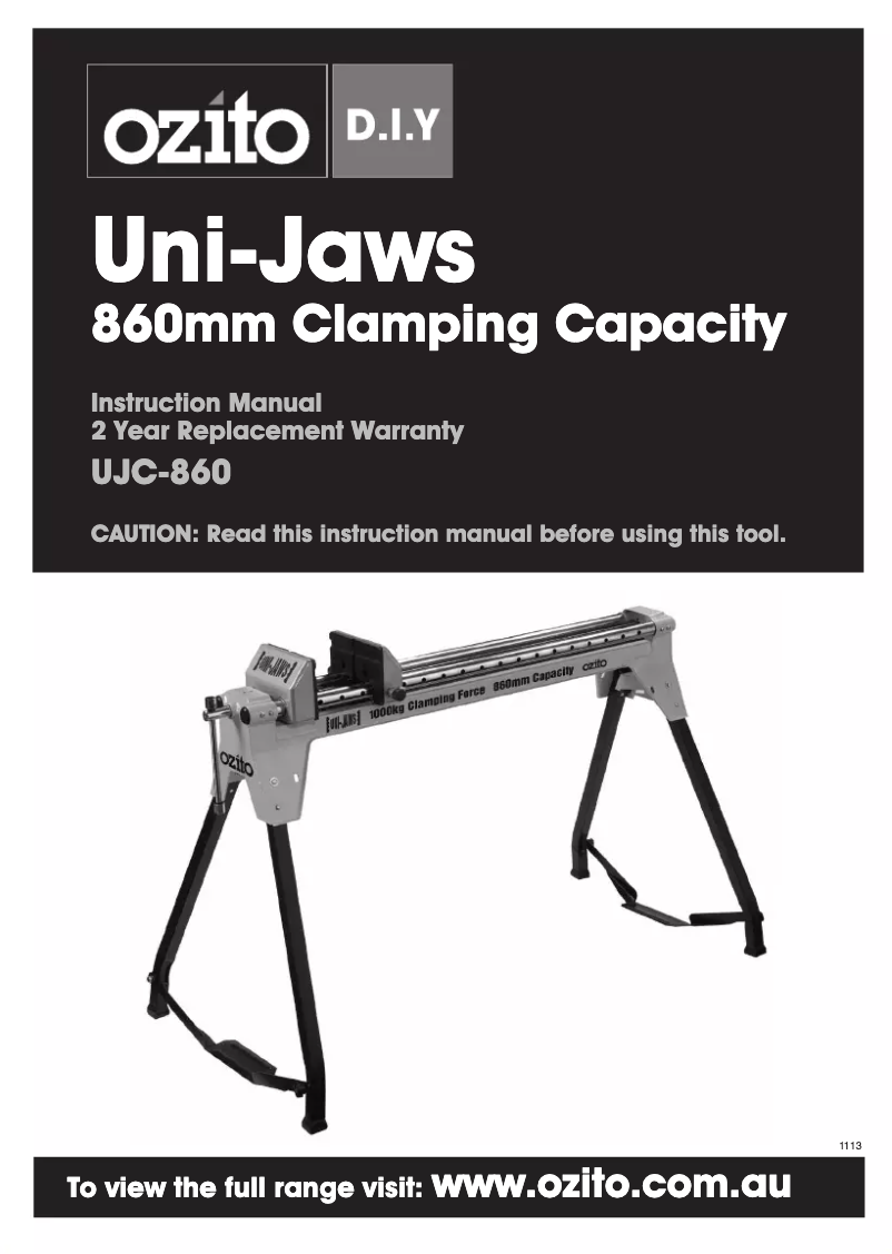 Page 1 de la notice Manuel utilisateur Ozito UJC-860