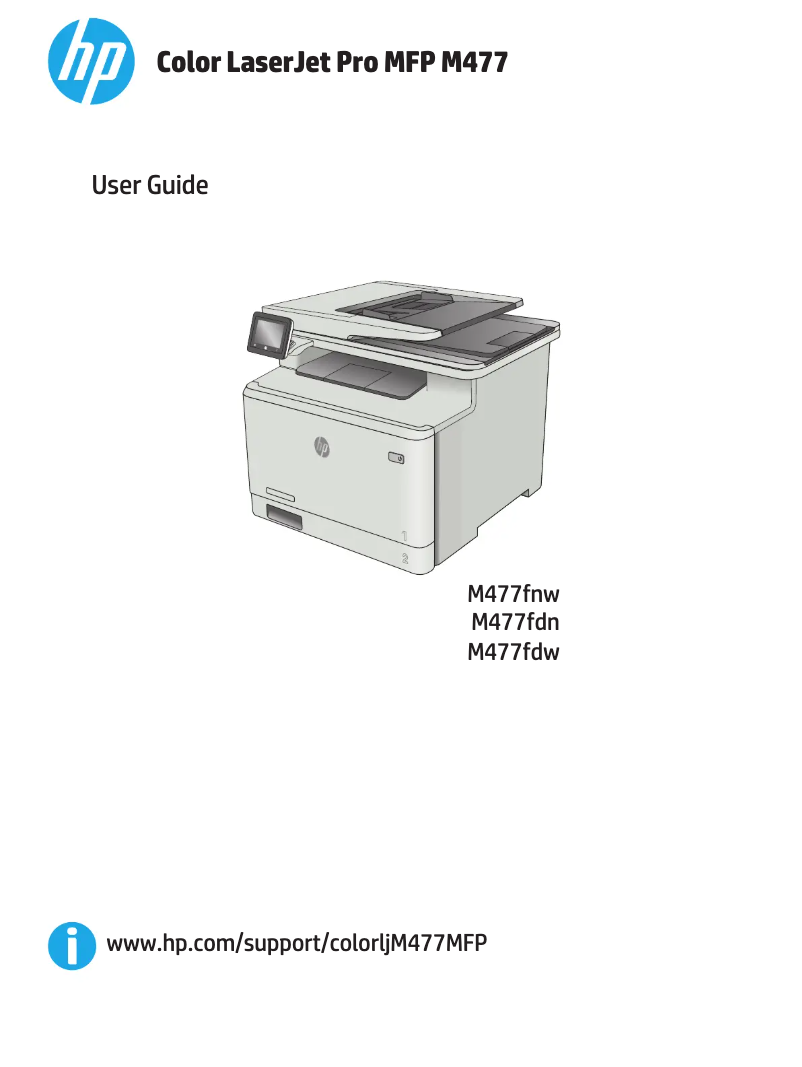 Page 1 de la notice Manuel utilisateur HP LaserJet Pro M477fdn