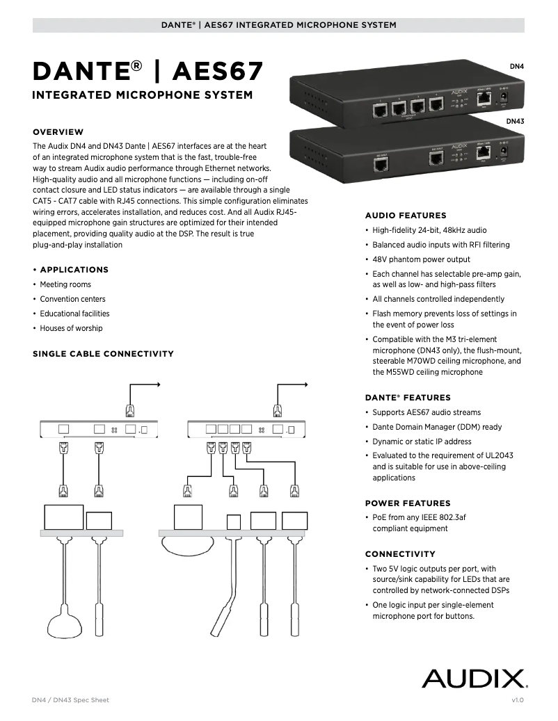 Page n°1 - Fiche technique Audix DN4