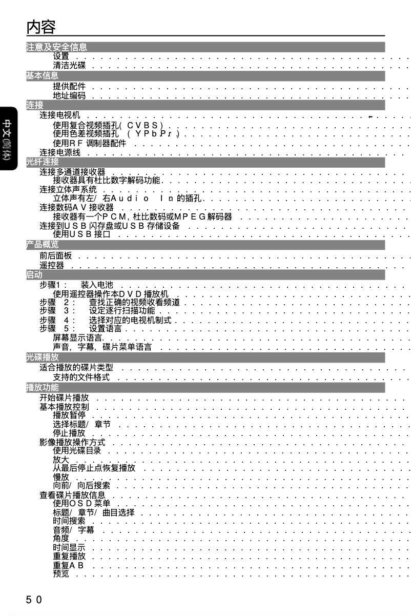 Image de la première page du manuel de l'appareil DVP3166K