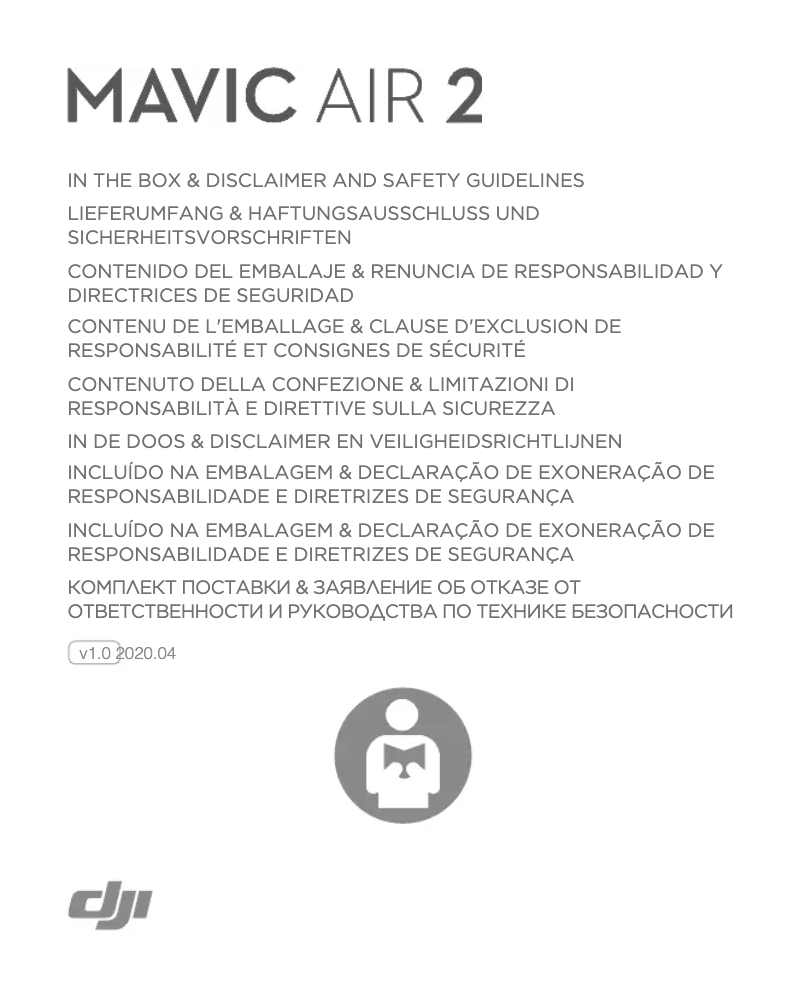 Page 1 de la notice Instructions de sécurité DJI Mavic Air 2